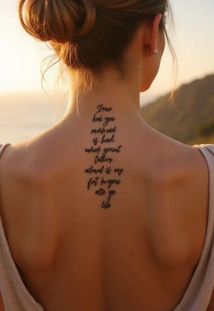 50 Baddie Women’s Spine Tattoos That Look Absolutely Stunning - 21. Inspirational Quotes