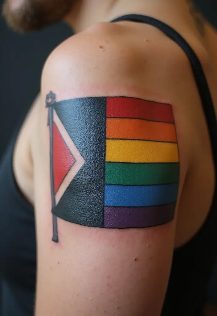 50 Black Flag Tattoo Meaning Inspirations and Symbolism 21 50 Black Flag Tattoo Meaning Inspirations and Symbolism - 21. Customizing with Colors