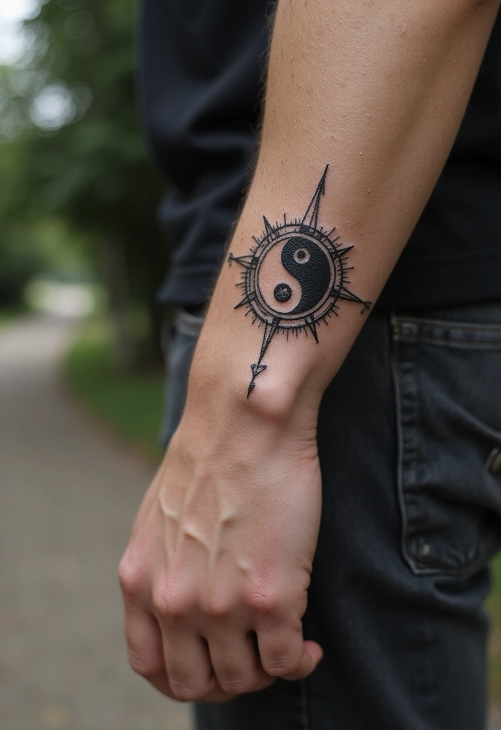 50 Compass Tattoo Meaning Ideas and Symbolic Designs - 21. Finding Balance