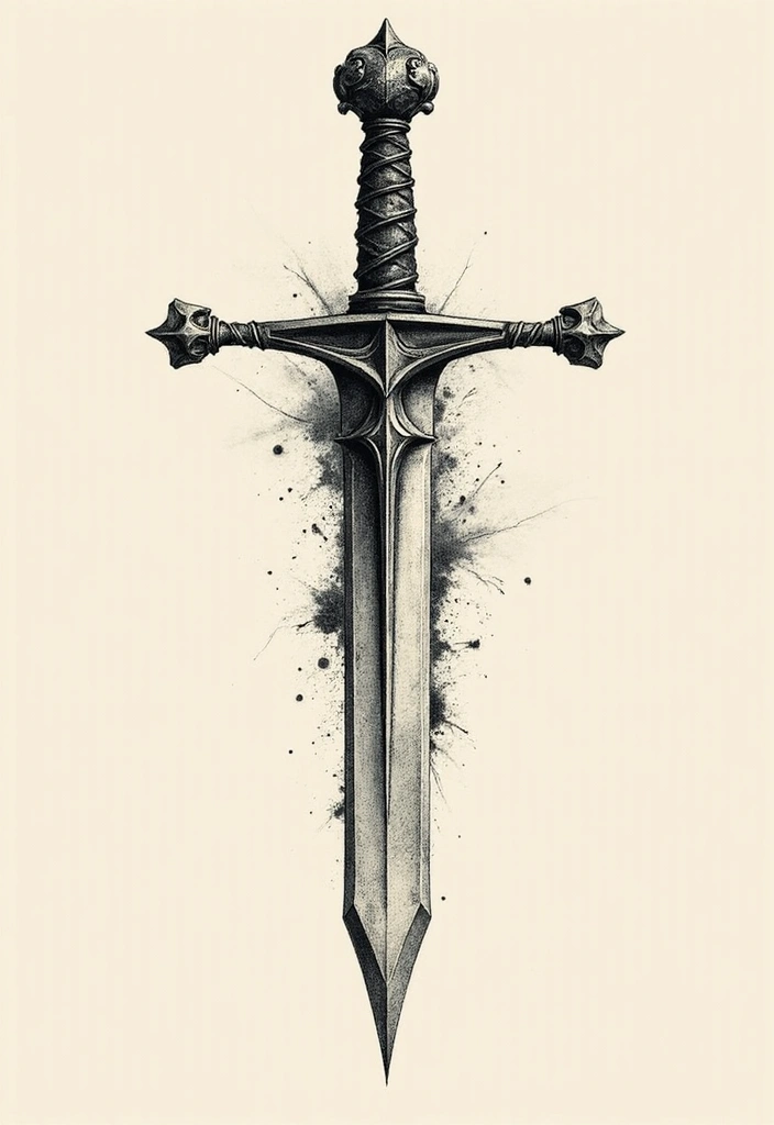 50 Cross Tattoo Meaning Inspirations and Symbolism Explained - 21. The Cross with a Dagger: Strength in Faith