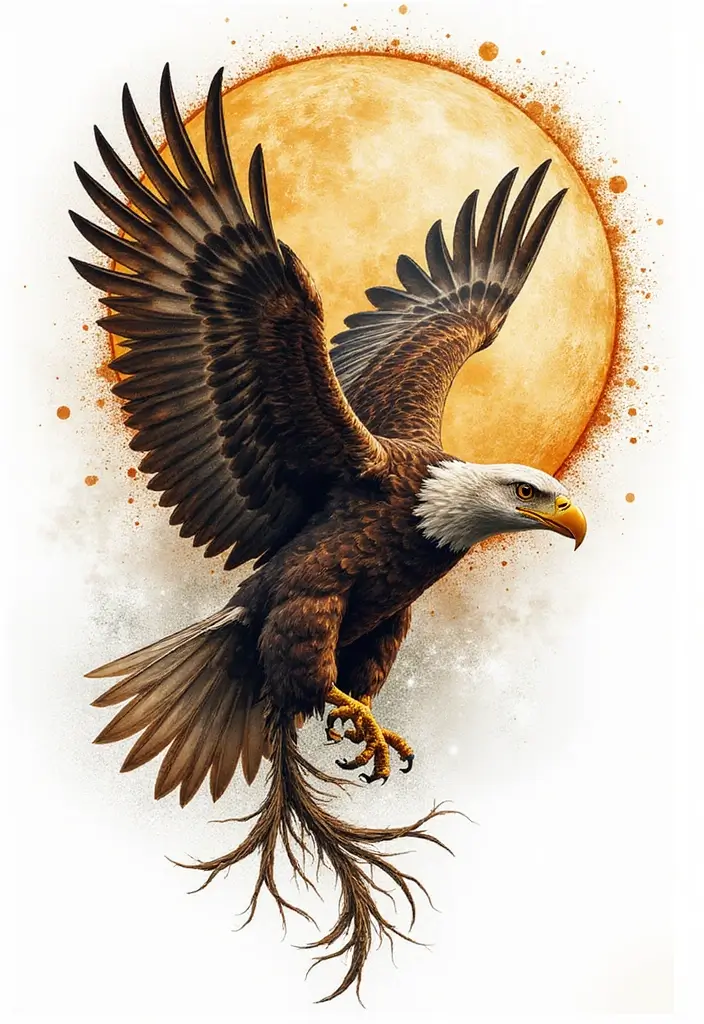 50 Eagle Tattoo Meaning Ideas and Symbolic Designs 21 50 Eagle Tattoo Meaning Ideas and Symbolic Designs - 21. Eagle and Moon