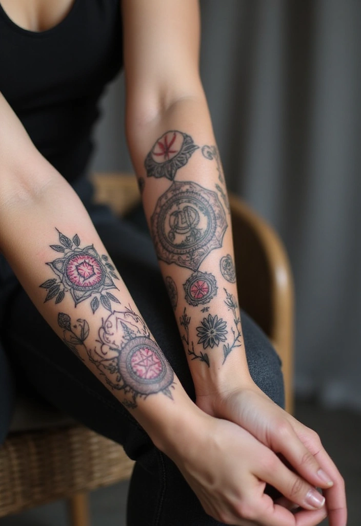 30 Elbow Tattoo Designs with Unique and Eye-Catching Styles - 21. Mystical Symbols