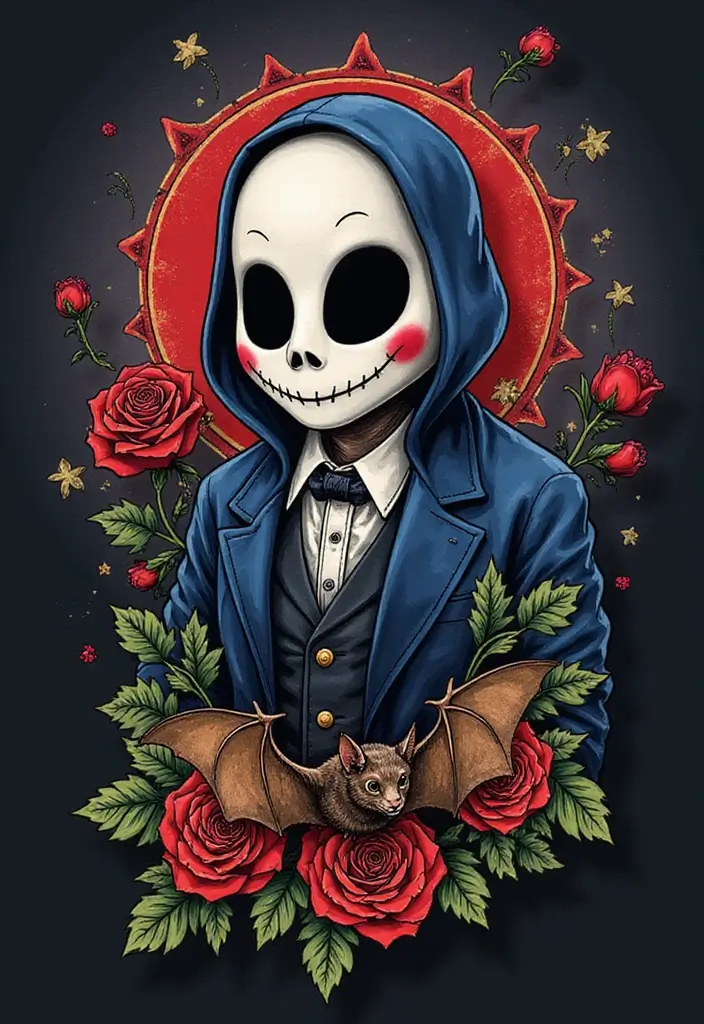 30 Ghostface Tattoo Ideas for Horror Fans - 21. Ghostface with a Bat