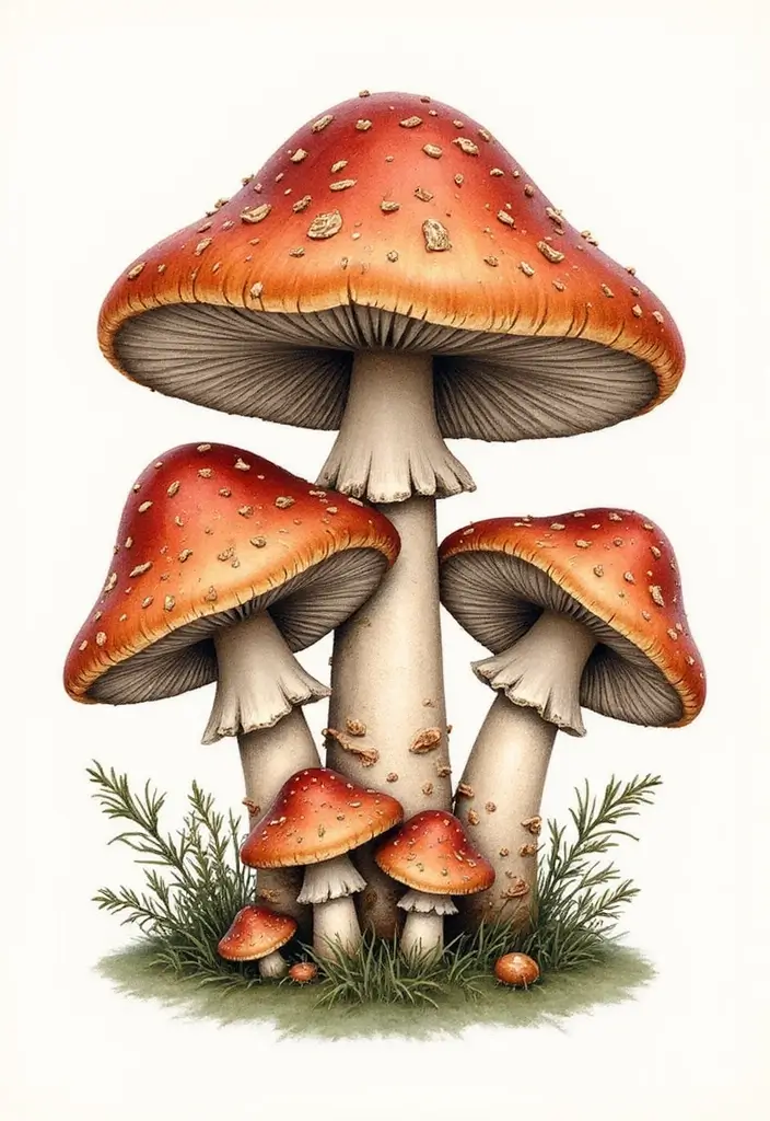 50 Unique Mushroom Tattoo Ideas That'll Leave You Inspired and Curious About Their Symbolism! 21 50 Unique Mushroom Tattoo Ideas That'll Leave You Inspired and Curious About Their Symbolism! - 21. Family of Mushrooms
