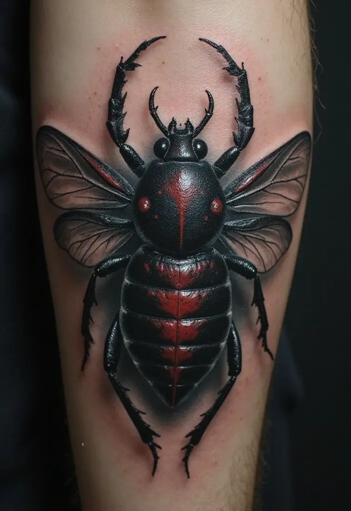 50 Bug Pin Tattoo Designs That Are Unique and Creative - 22. Horror-Inspired Insects