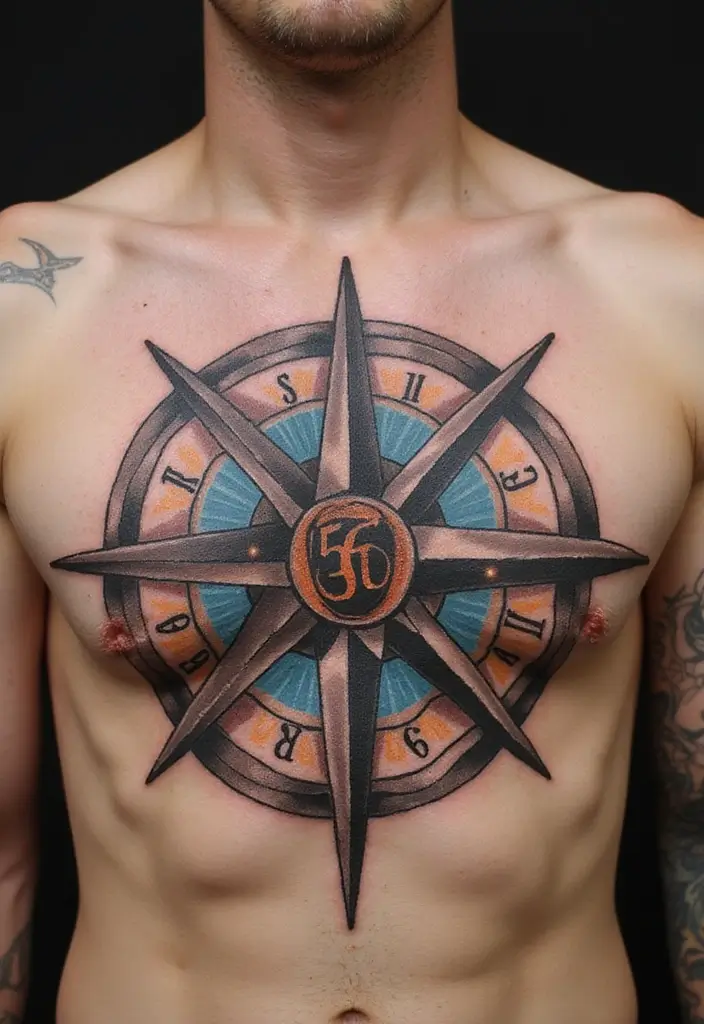 30 Unique 666 Tattoo Designs and Their Dark Meanings 22 30 Unique 666 Tattoo Designs and Their Dark Meanings - 22. The Compass and 666