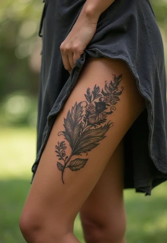 50 Above the Knee Tattoo Ideas with Unique Placement Designs 22 50 Above the Knee Tattoo Ideas with Unique Placement Designs - 22. Tattoos with Meaning