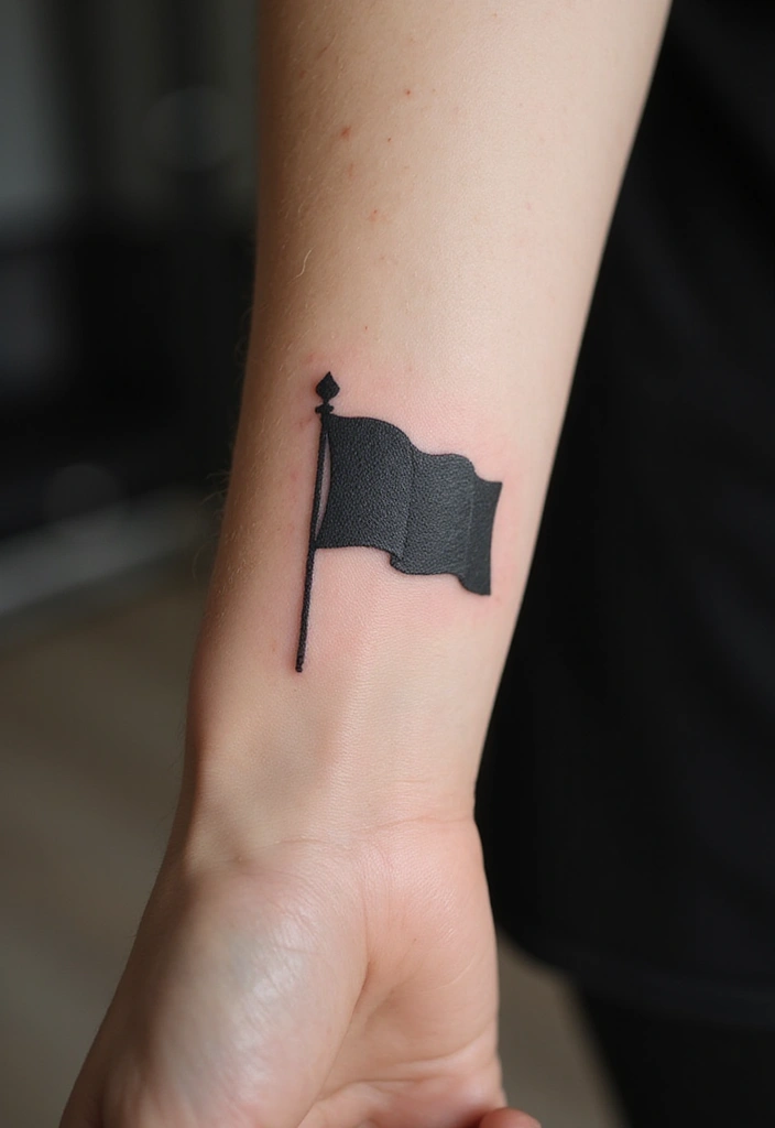 50 Black Flag Tattoo Meaning Inspirations and Symbolism 22 50 Black Flag Tattoo Meaning Inspirations and Symbolism - 22. The Power of Minimalism