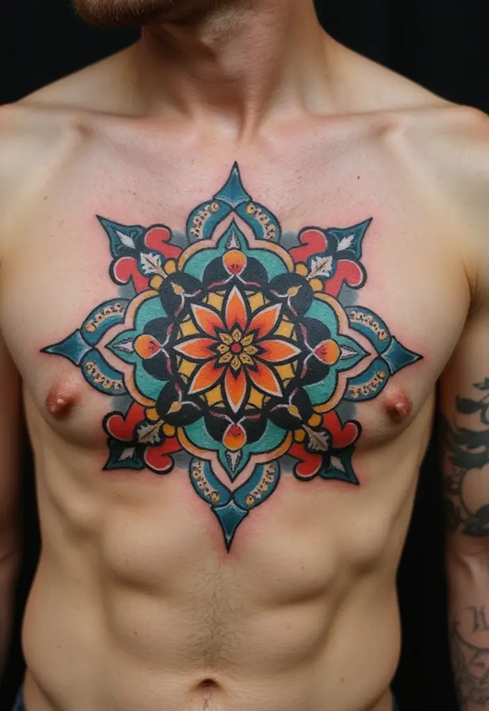 50 Best Chest Tattoo Ideas for Men and Women in 2025 22 50 Best Chest Tattoo Ideas for Men and Women in 2025 - 22. Cultural Symbols