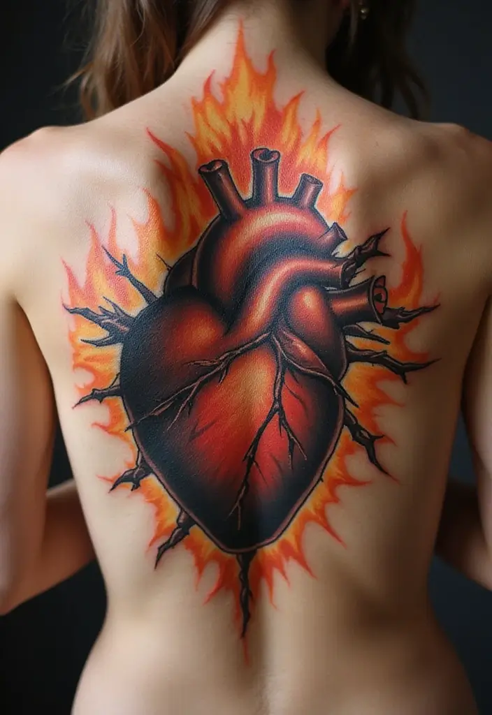 50 Christian Back Tattoos with Meaningful and Powerful Designs - 22. The Sacred Heart