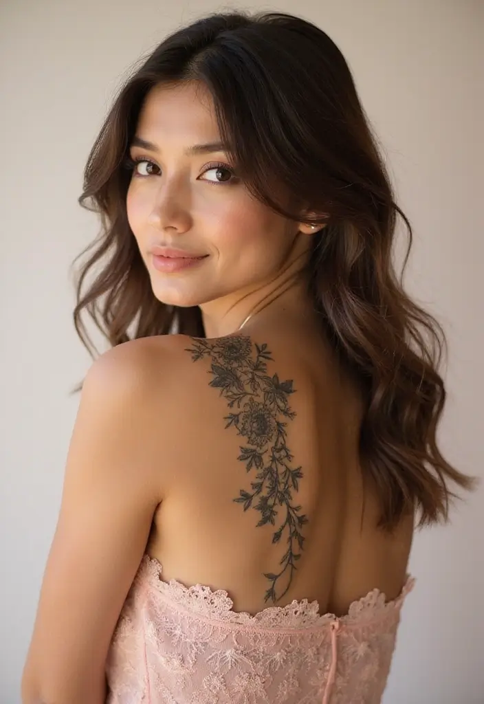 50 Elegant Collarbone Tattoo Ideas for Women 22 50 Elegant Collarbone Tattoo Ideas for Women - 22. Lace Patterns