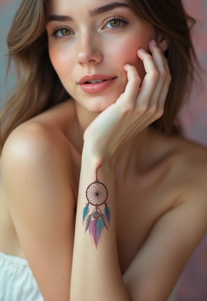 30 Elegant Hand Tattoos for a Chic and Bold Look 22 30 Elegant Hand Tattoos for a Chic and Bold Look - 22. Whimsical Dreamcatcher Tattoos