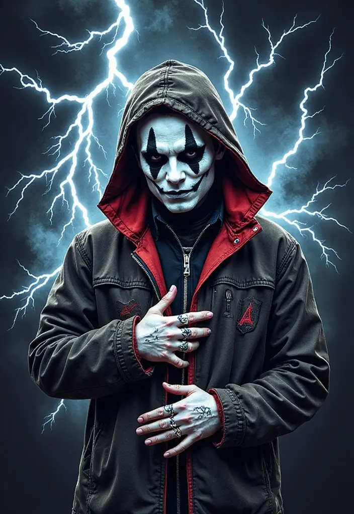 30 Ghostface Tattoo Ideas for Horror Fans - 22. Ghostface with Lightning