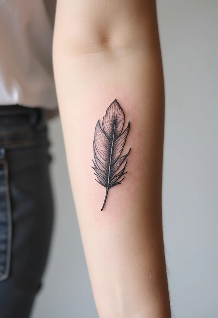 30 Olive Branch Tattoo Meaning and Design Inspirations - 22. Olive Branch with Feather