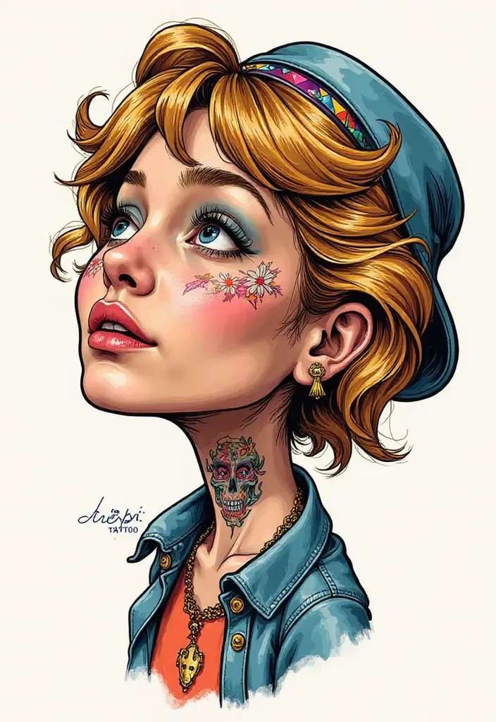 50 Shrunken Head Tattoo Designs for Bold and Edgy Styles - 22. Retro Pop Culture Icons