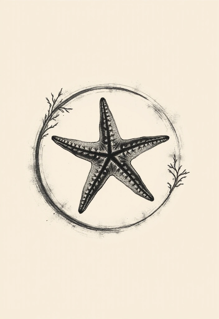 30 Simple Starfish Tattoo Ideas with Minimalist Symbolism 22 30 Simple Starfish Tattoo Ideas with Minimalist Symbolism - 22. Starfish in a Circle