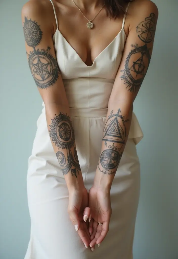 30 Elbow Tattoo Designs with Unique and Eye-Catching Styles - 23. Spiritual Tattoos