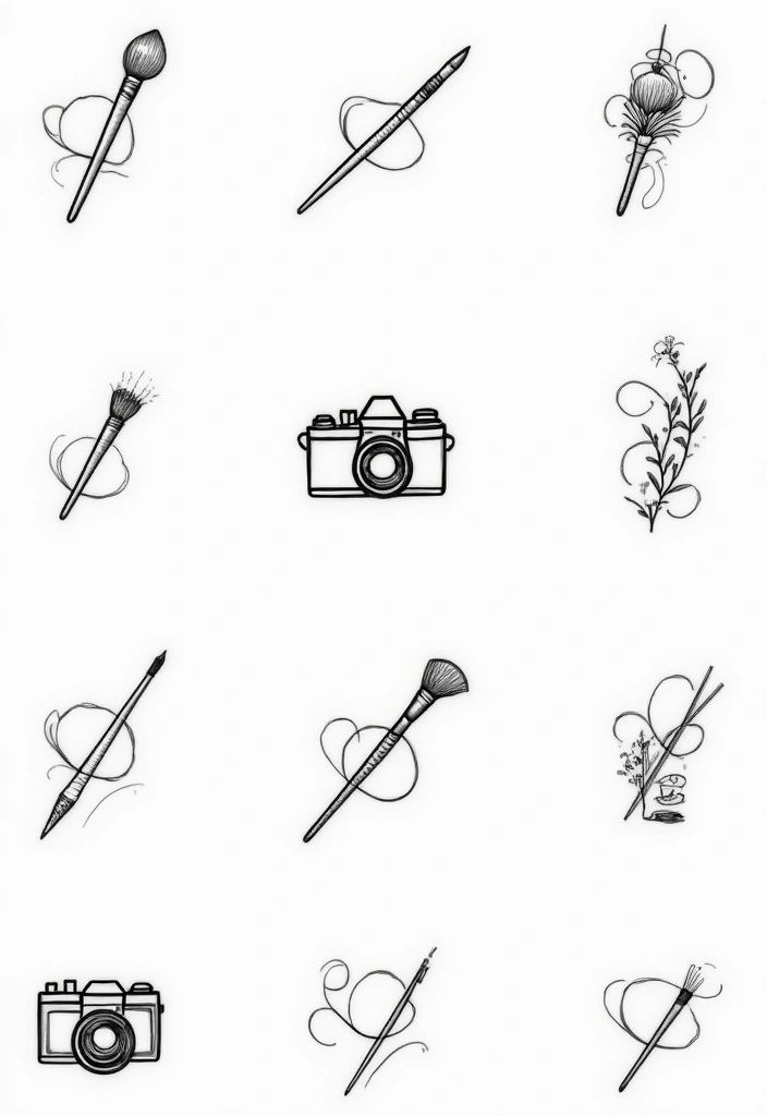 50 Line Art Custom Tattoos for Minimalist and Creative Designs 23 50 Line Art Custom Tattoos for Minimalist and Creative Designs - 23. Hobbies and Interests
