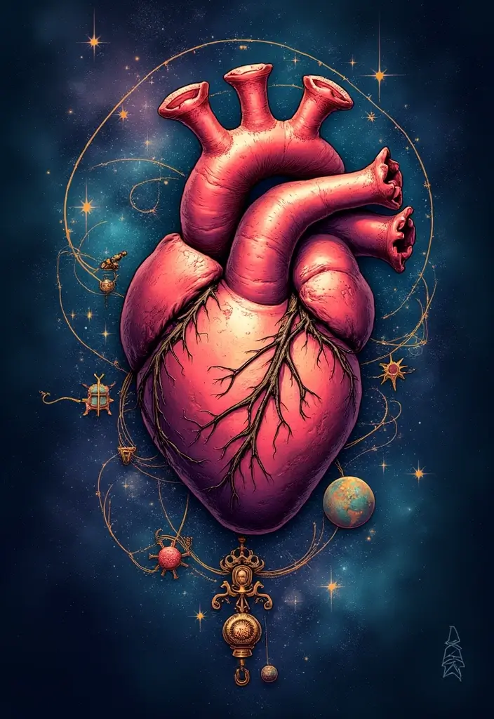30 Sacred Heart Tattoo Ideas with Spiritual Symbolism 23 30 Sacred Heart Tattoo Ideas with Spiritual Symbolism - 23. Sacred Heart in the Universe