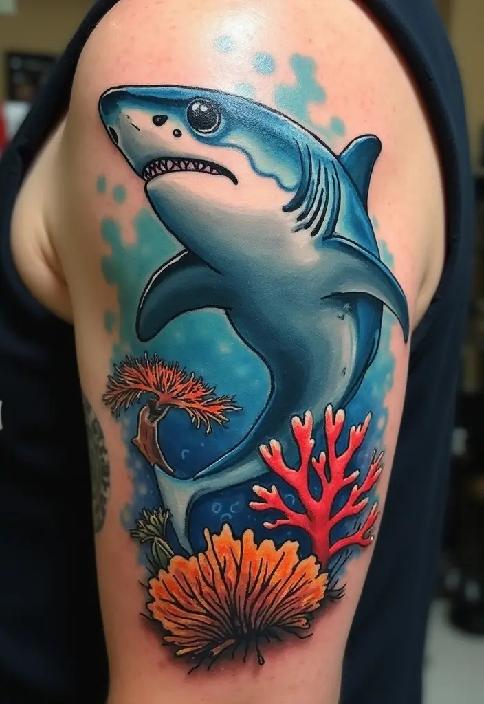 30 Shark Tattoo Designs and Their Powerful Symbolism 23 30 Shark Tattoo Designs and Their Powerful Symbolism - 23. The Shark and Marine Conservation
