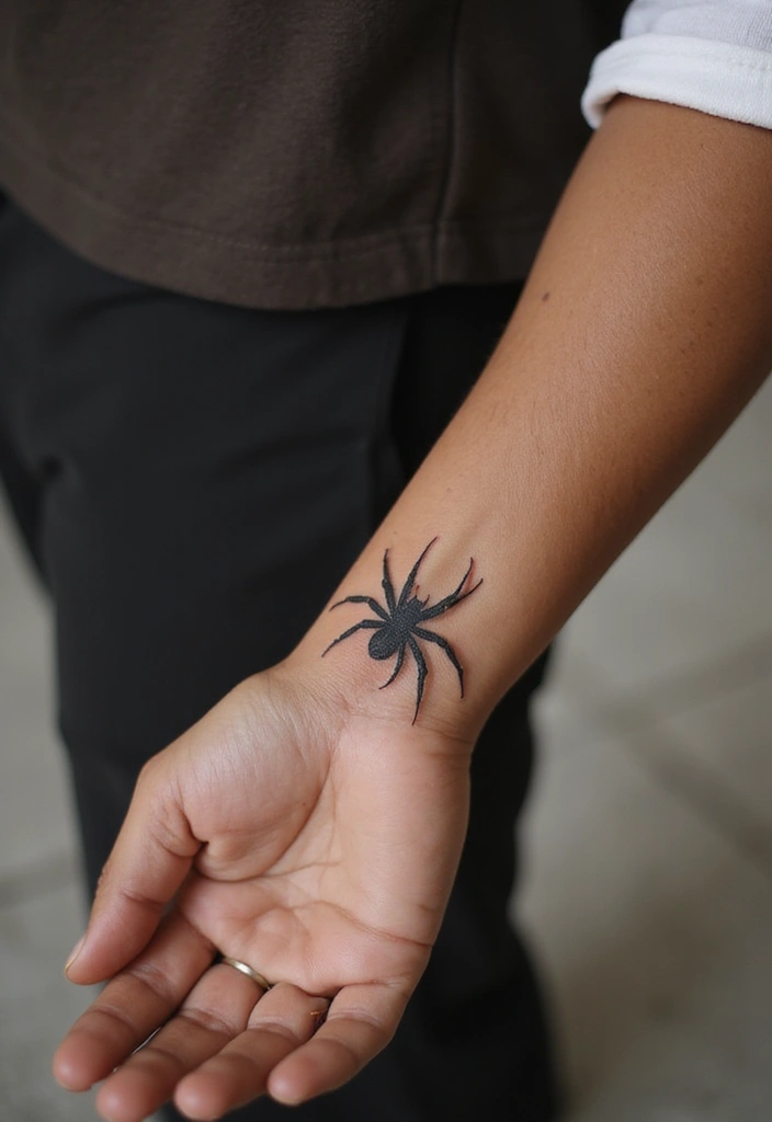50 Spider Tattoo Designs with Meaning and Bold Styles 23 50 Spider Tattoo Designs with Meaning and Bold Styles - 23. Climbing Spider Tattoo