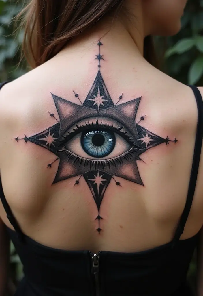 50 Star Tattoo Meaning Ideas and Symbolism Explained! - 23. Starry Eye Tattoos