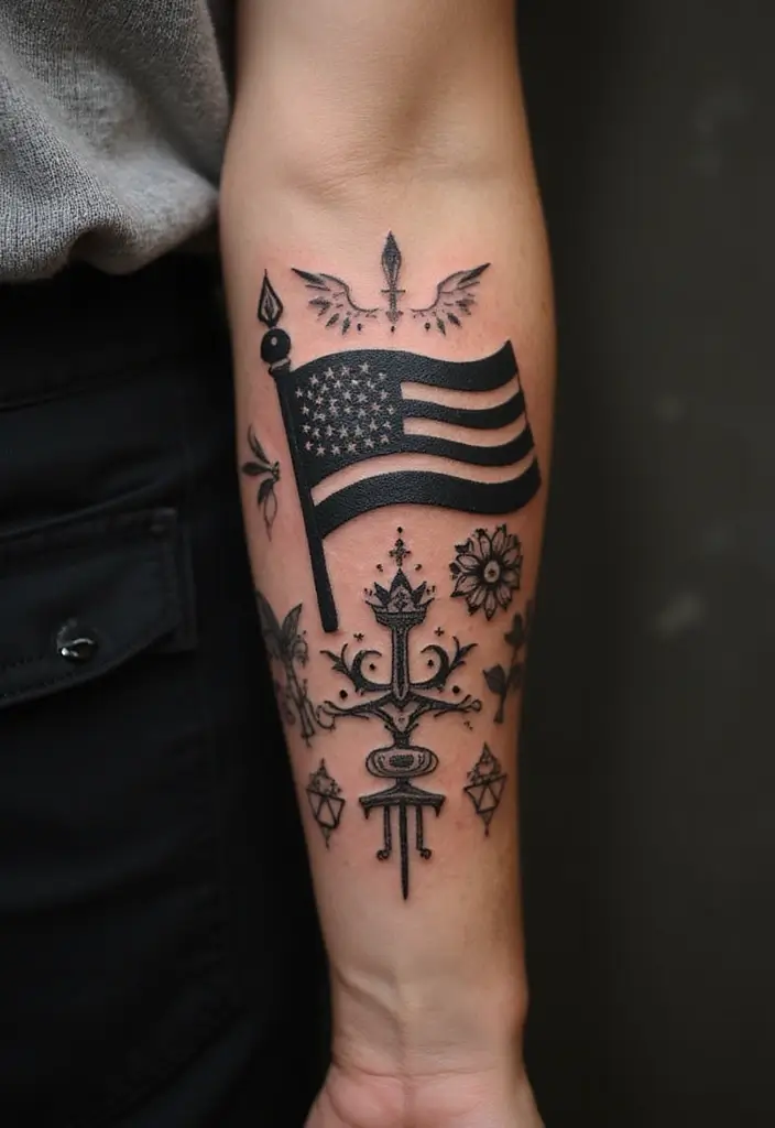 50 Black Flag Tattoo Meaning Inspirations and Symbolism 24 50 Black Flag Tattoo Meaning Inspirations and Symbolism - 24. Celebrating Heritage