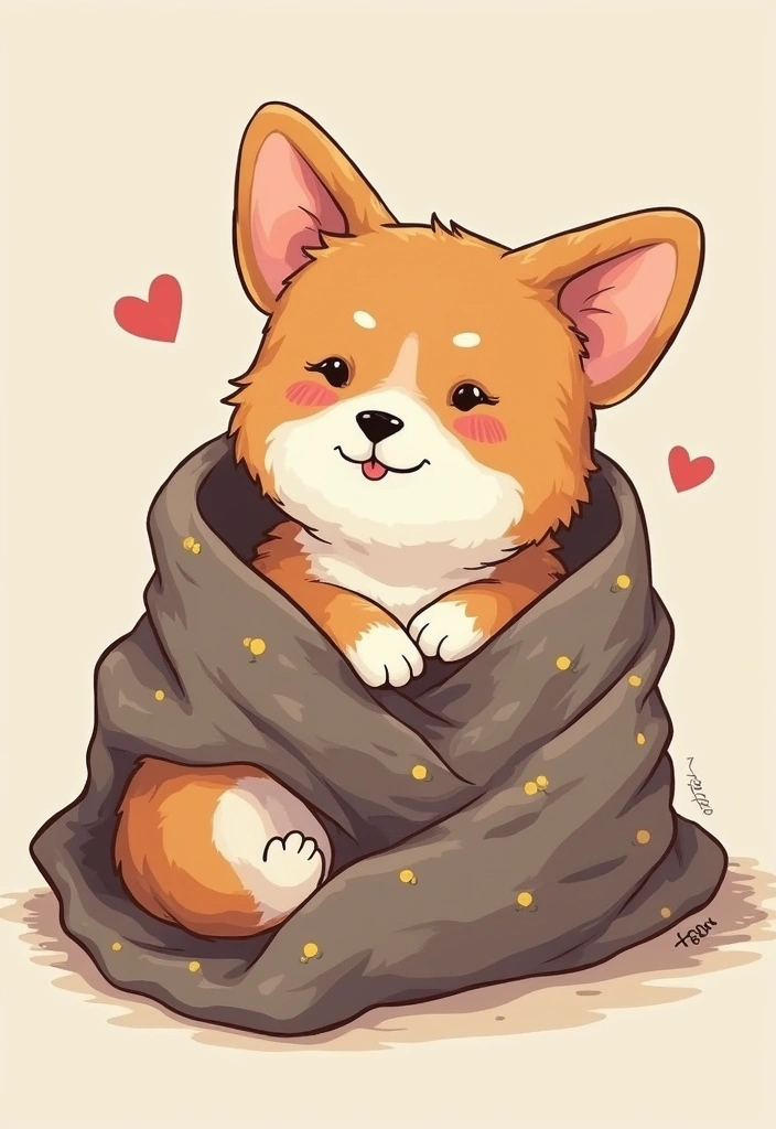 50 Creative Corgi Tattoo Ideas for Dog Lovers 24 50 Creative Corgi Tattoo Ideas for Dog Lovers - 24. Corgi in a Blanket