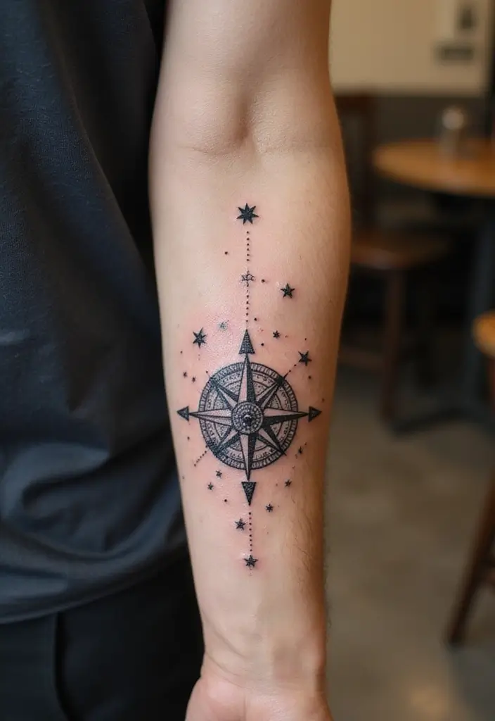 30 Star Tattoos That Are Timeless and Beautiful 24 30 Star Tattoos That Are Timeless and Beautiful - 24. Star Tattoos Signifying Adventure