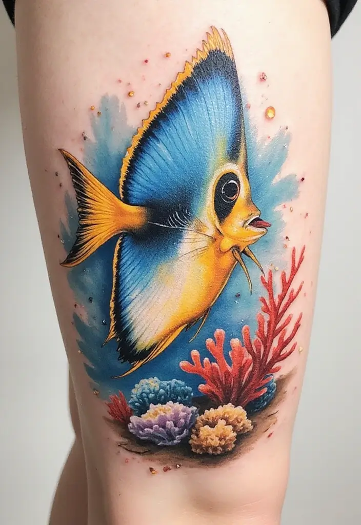 30 Water Tattoo Designs with Flowing Creativity 24 30 Water Tattoo Designs with Flowing Creativity - 24. Beautiful Butterfly Fish