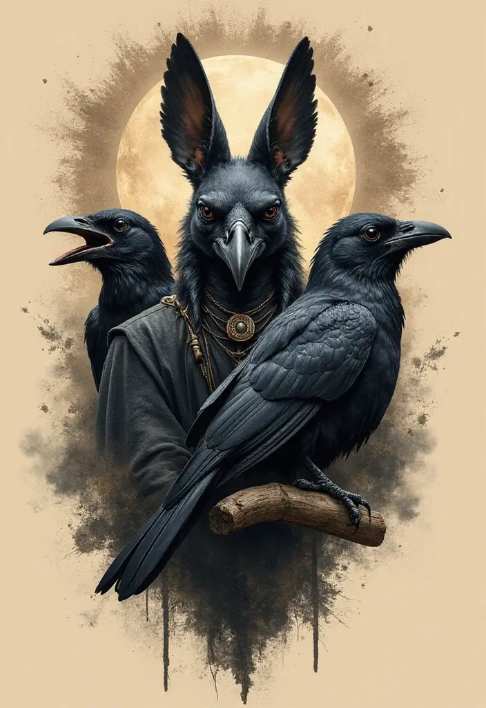 30 Anubis Tattoo Designs with Ancient Egyptian Symbolism 25 30 Anubis Tattoo Designs with Ancient Egyptian Symbolism - 25. Anubis with Crows