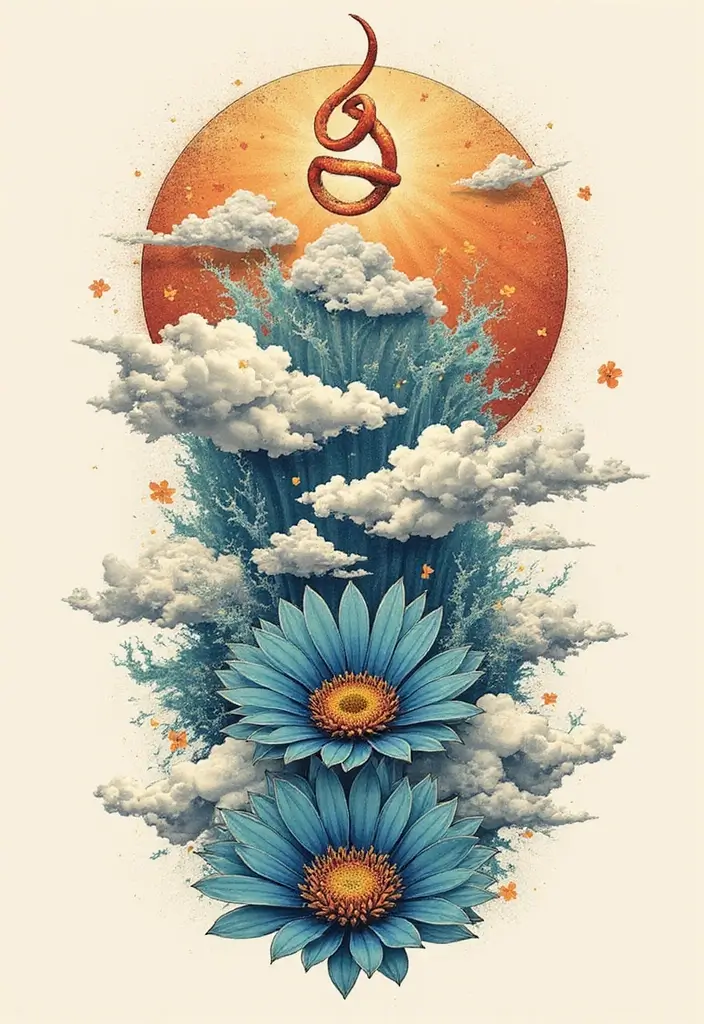 30 Aquarius Tattoos with Zodiac Symbolism and Style 25 30 Aquarius Tattoos with Zodiac Symbolism and Style - 25. Aquarius Elements in Harmony