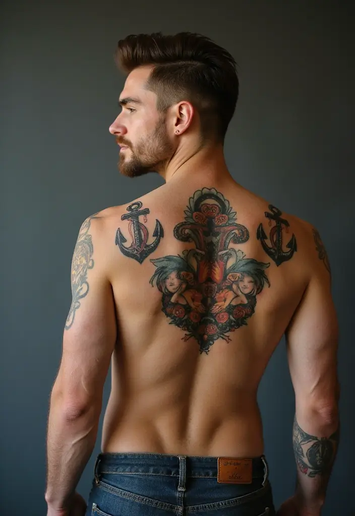 30 Back Tattoo Ideas for Men with Bold and Powerful Designs 25 30 Back Tattoo Ideas for Men with Bold and Powerful Designs - 25. Vintage Tattoos