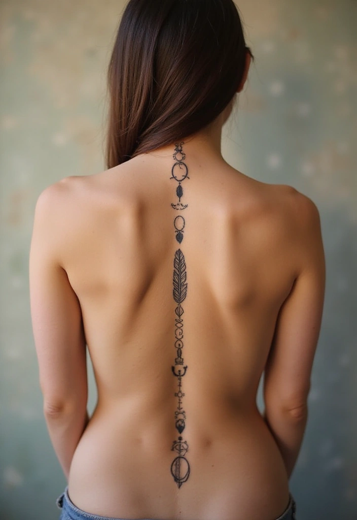 50 Baddie Women’s Spine Tattoos That Look Absolutely Stunning - 25. Inspirational Symbols