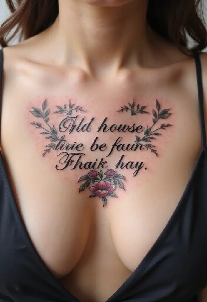 50 Best Chest Tattoo Ideas for Men and Women in 2025 25 50 Best Chest Tattoo Ideas for Men and Women in 2025 - 25. Inspirational Quotes