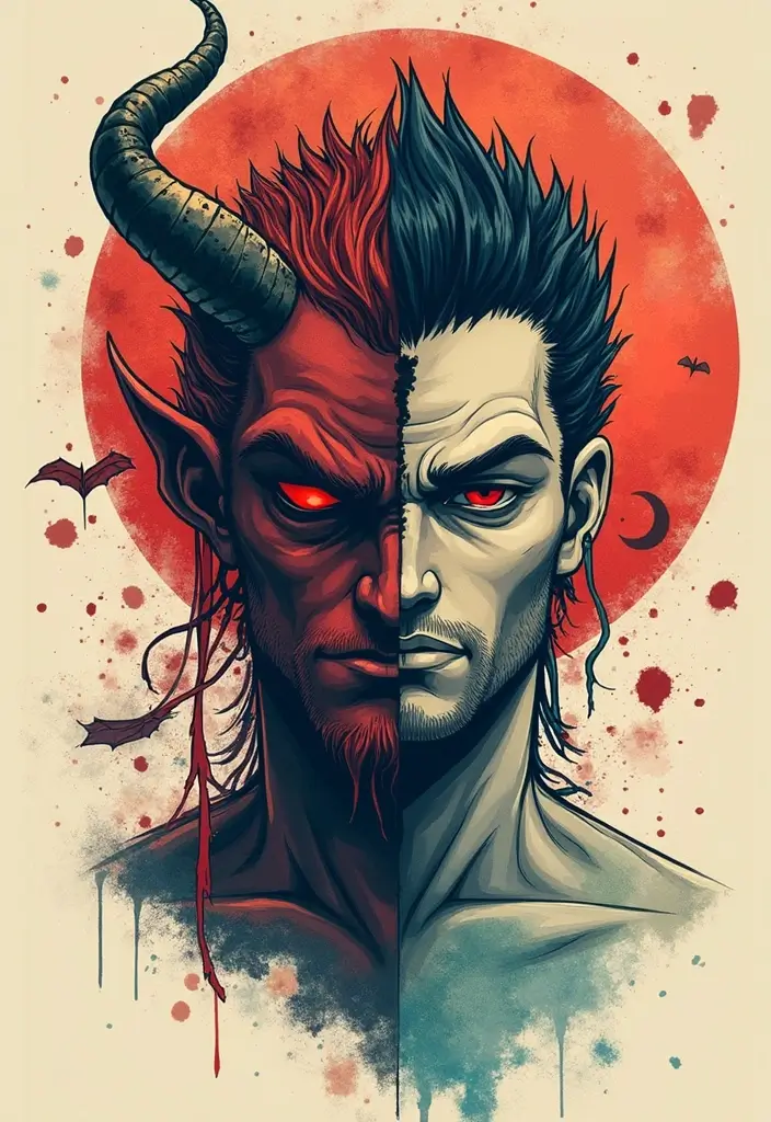 50 Stunning Demon Slayer Tattoo Ideas for Anime Fans - 25. The Duality of Characters