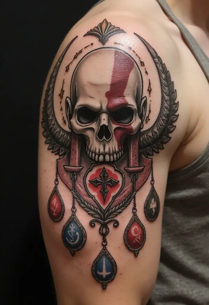 50 God of War Tattoo Ideas for True Fans of the Game - 25. The Trials of the Gods
