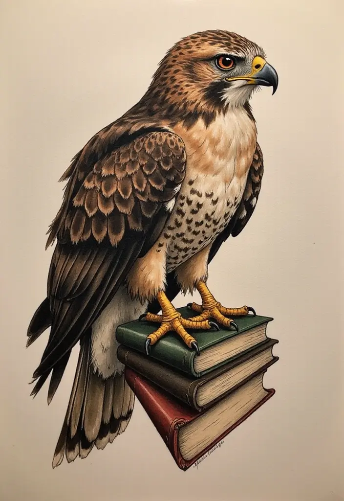 50 Hawk Tattoo Meaning Designs and Symbolism You Should Know 25 50 Hawk Tattoo Meaning Designs and Symbolism You Should Know - 25. The Guardian of Wisdom