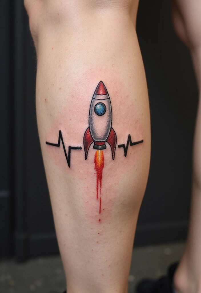 30 Heart Beat Tattoo Designs with Special Meaning 25 30 Heart Beat Tattoo Designs with Special Meaning - 25. Heartbeat with a Rocket