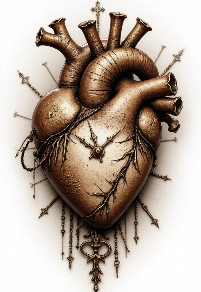 30 Sacred Heart Tattoo Ideas with Spiritual Symbolism 25 30 Sacred Heart Tattoo Ideas with Spiritual Symbolism - 25. Sacred Heart with a Clock