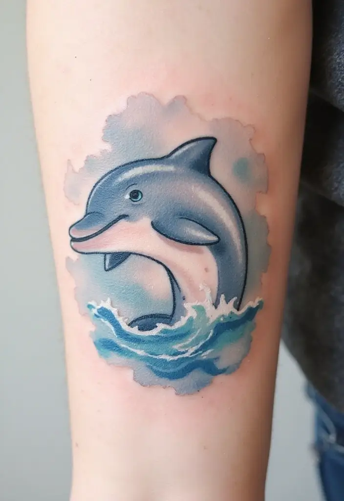 30 Safari Animal Tattoos with Bold and Exotic Designs - 25. Playful Dolphin: The Spirit of Joy