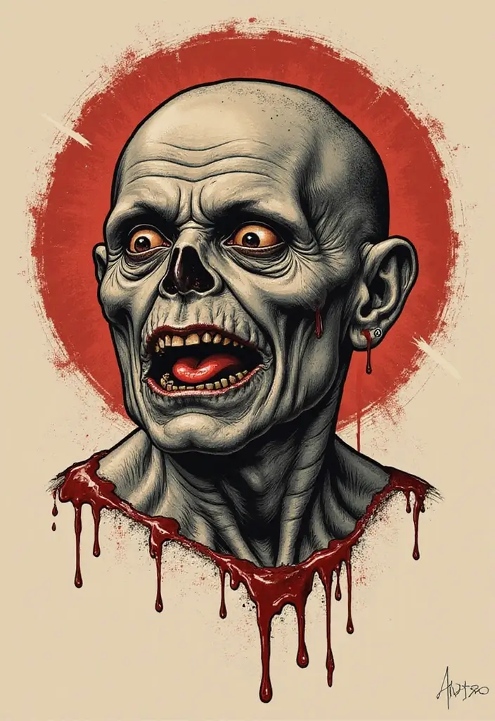 50 Shrunken Head Tattoo Designs for Bold and Edgy Styles - 25. Vintage Horror Aesthetics