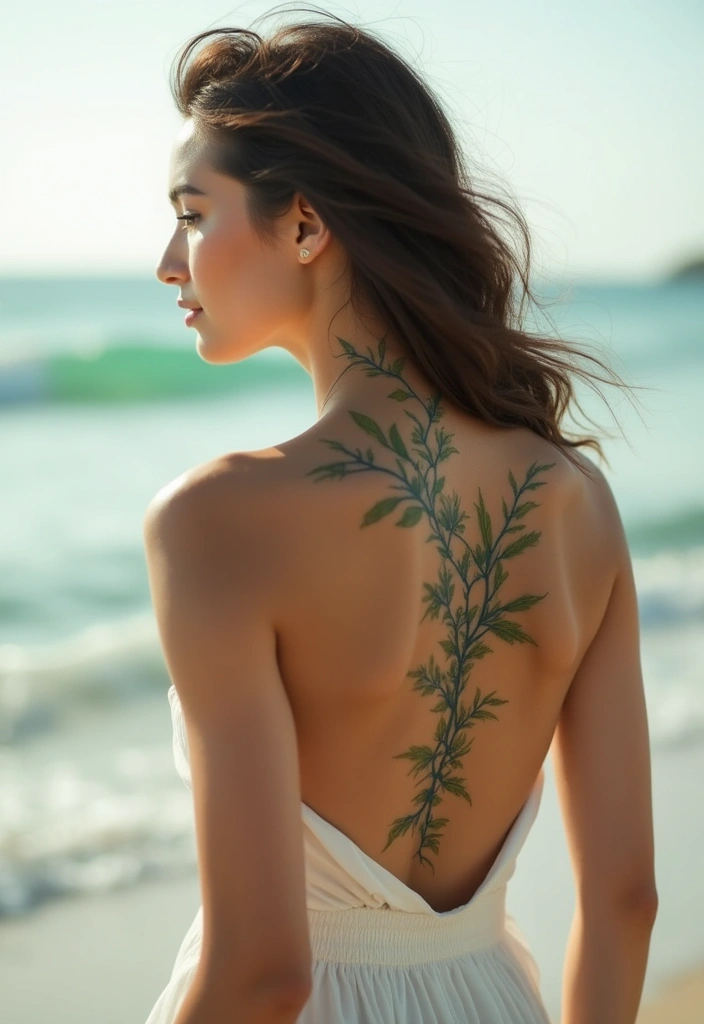 30 Vine Tattoos That Showcase Natural Beauty 25 30 Vine Tattoos That Showcase Natural Beauty - 25. Vines and Waves