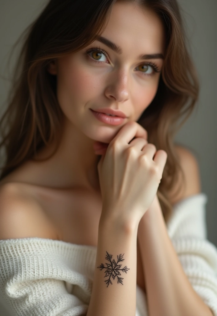30 Wrist Tattoo Ideas for Women That Are Subtle and Stunning 25 30 Wrist Tattoo Ideas for Women That Are Subtle and Stunning - 25. Tiny Snowflake