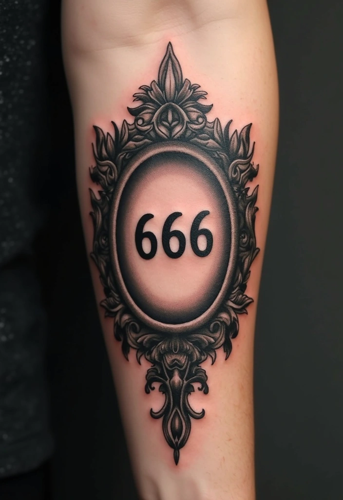 30 Unique 666 Tattoo Designs and Their Dark Meanings 26 30 Unique 666 Tattoo Designs and Their Dark Meanings - 26. The Mirror and 666