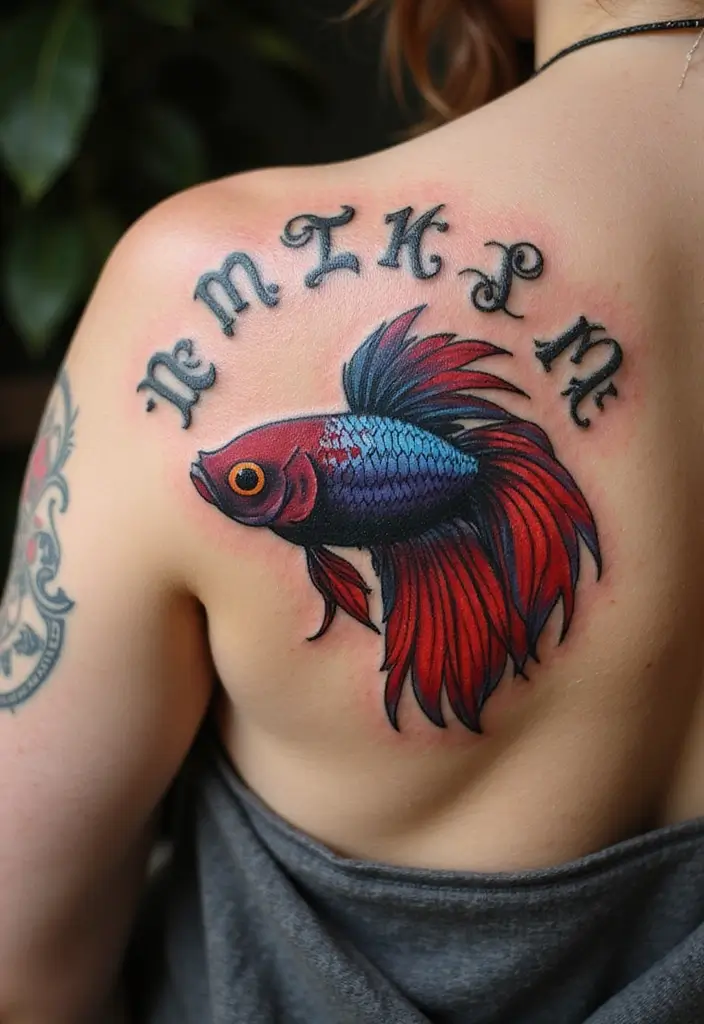 50 Betta Fish Tattoo Ideas with Unique and Colorful Designs 26 50 Betta Fish Tattoo Ideas with Unique and Colorful Designs - 26. Betta Fish with Zodiac Signs