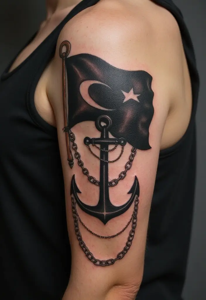 50 Black Flag Tattoo Meaning Inspirations and Symbolism 26 50 Black Flag Tattoo Meaning Inspirations and Symbolism - 26. A Mark of Survival