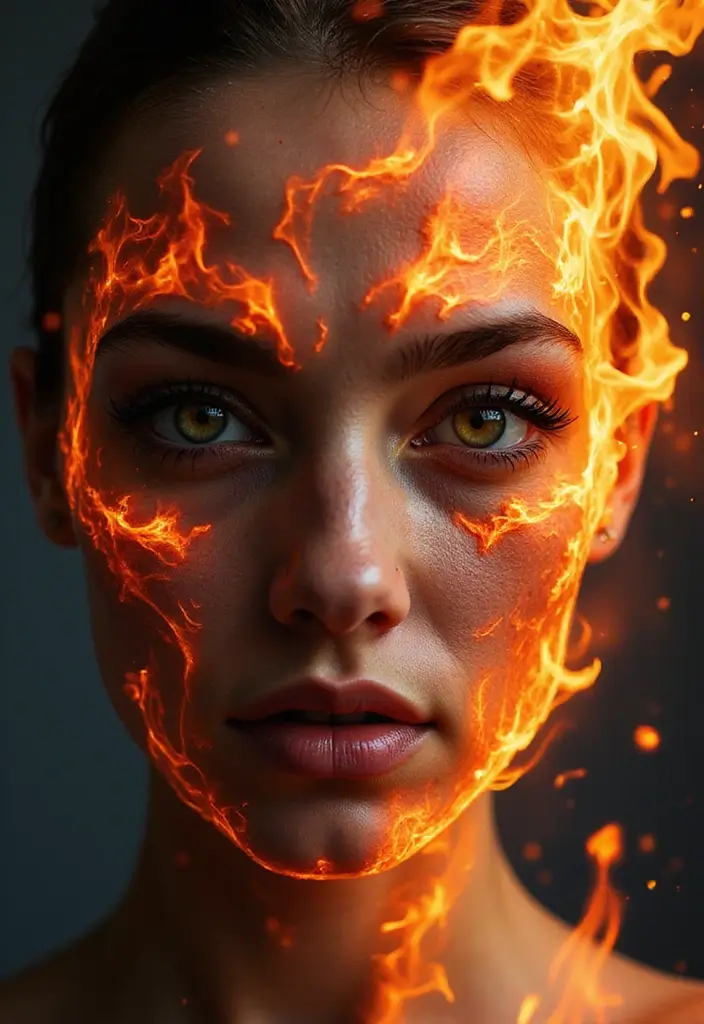 30 Fire Tattoos with Bold and Striking Designs 26 30 Fire Tattoos with Bold and Striking Designs - 26. Fire Eyes: The Window to the Soul