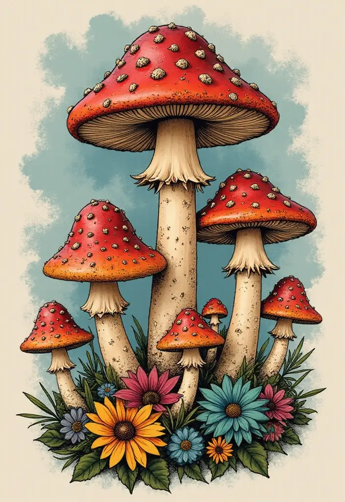 50 Unique Mushroom Tattoo Ideas That'll Leave You Inspired and Curious About Their Symbolism! 26 50 Unique Mushroom Tattoo Ideas That'll Leave You Inspired and Curious About Their Symbolism! - 26. Enchanted Mushroom Forest