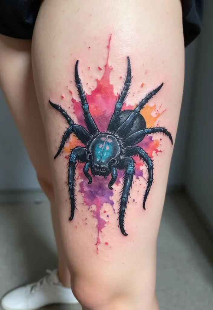 30 Safari Animal Tattoos with Bold and Exotic Designs - 26. Stunning Tarantula: The Exotic Arachnid